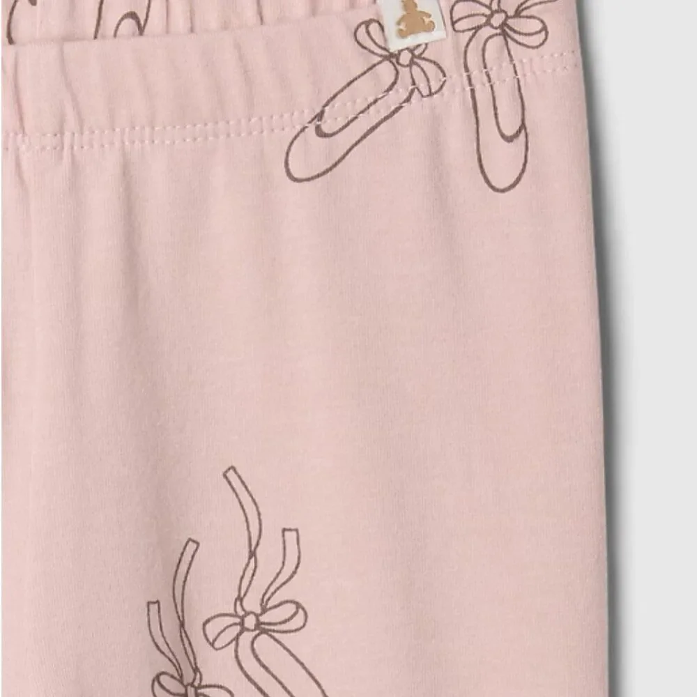 Baby Gap pink Ballet Shoe print Brannan's favorites leggings size 5 EUC